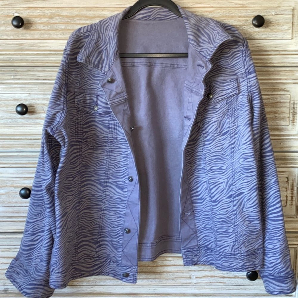 Diane Gilman - DG2 Reversible Purple Striped Denim Jacket
